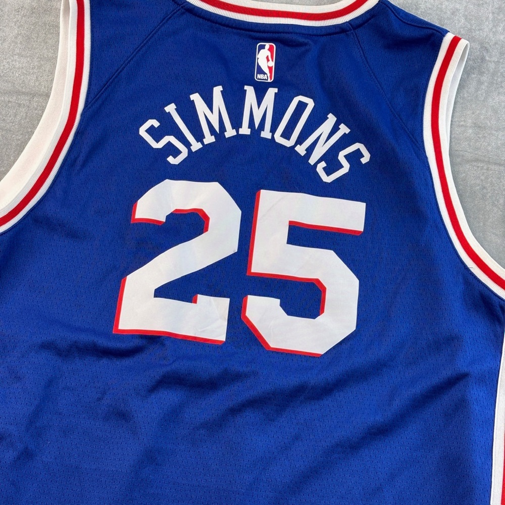 Nike Philadelphia 76ers‎ Ben Simmons #25 Jersey Blue NBA Dri-Fit Mens Size XS
